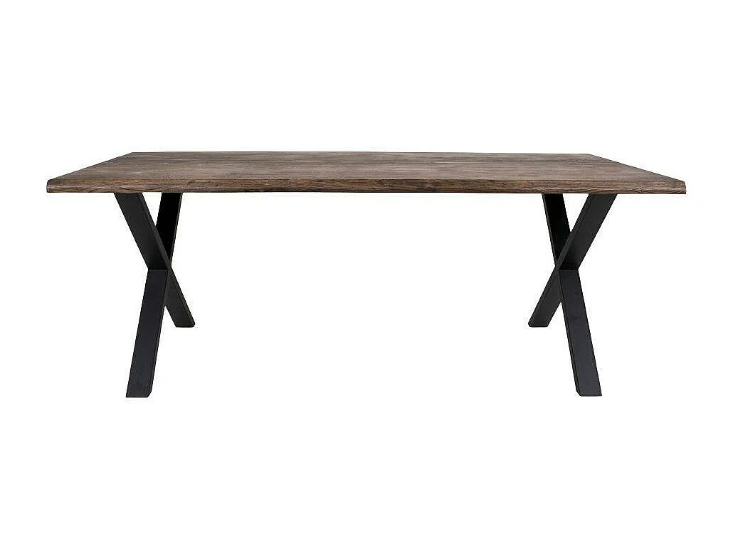 Table à rallonge en bois de chêne fumé avec bordures naturelles 200 cm SAVONE