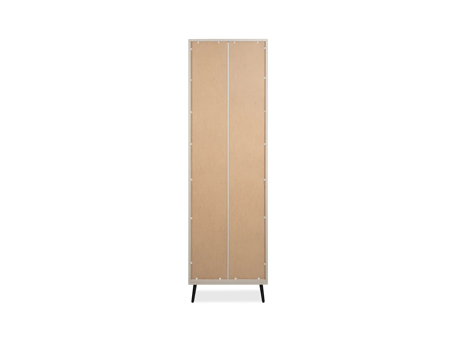 Hohes Sideboard mit 1 Glastür, 1 Tür und 1 Schublade, Cappuccino und Schwarz, 60 cm – ARONA