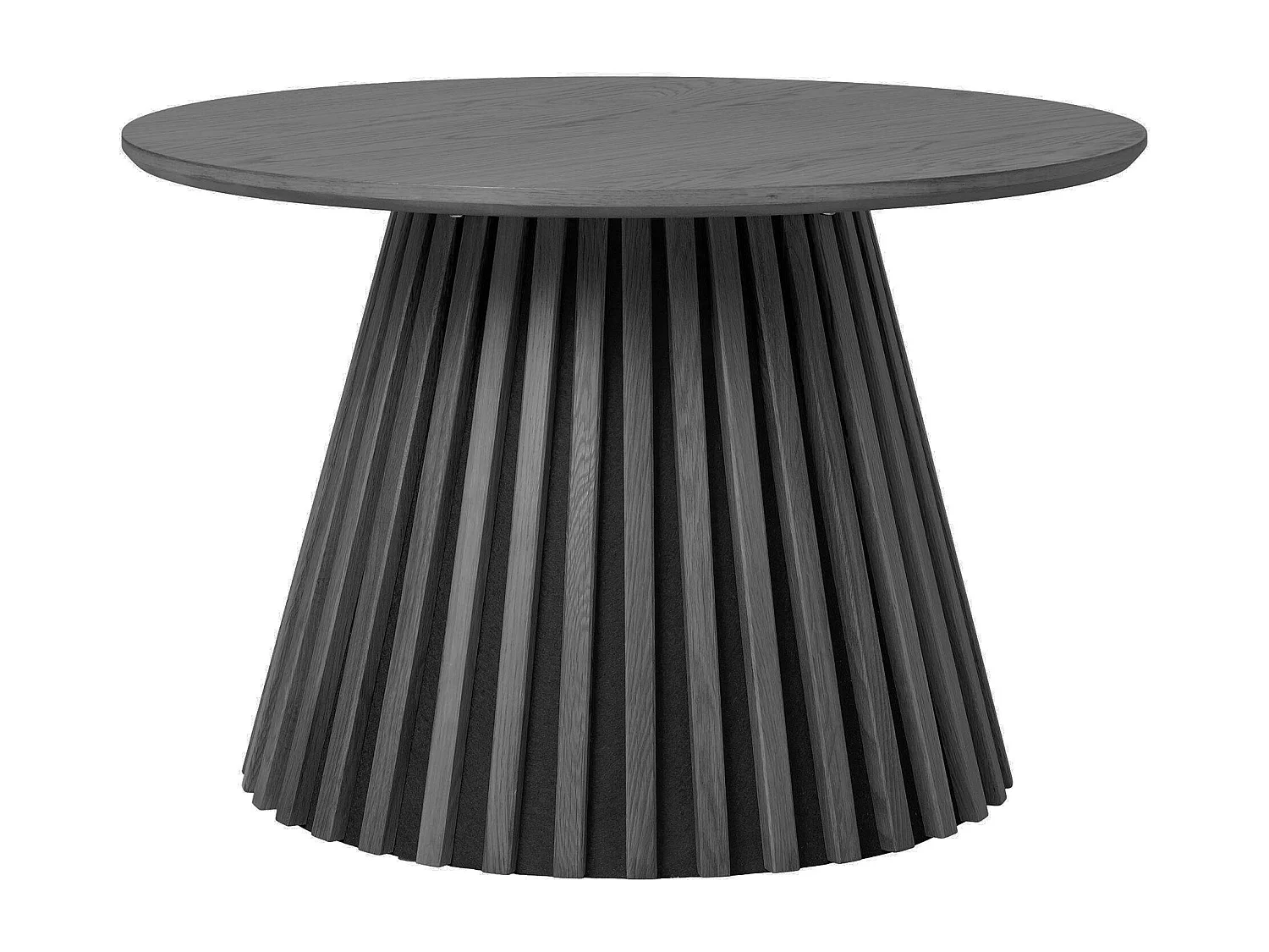 Table basse ronde en chêne noir avec piètement baguette ø70 cm AMSTERDAM