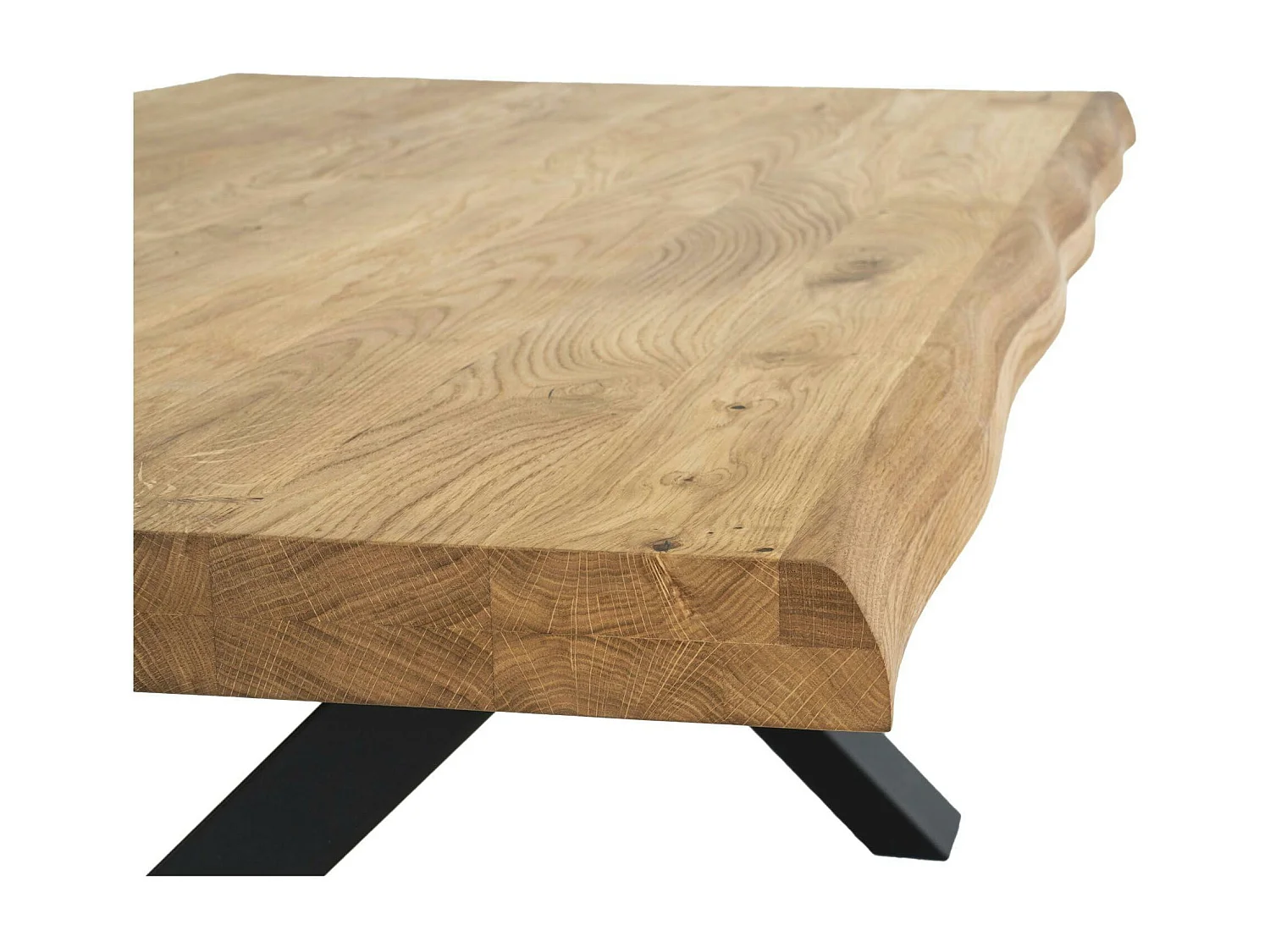 Table basse en bois de chêne blond avec bordures naturelles SAVONE