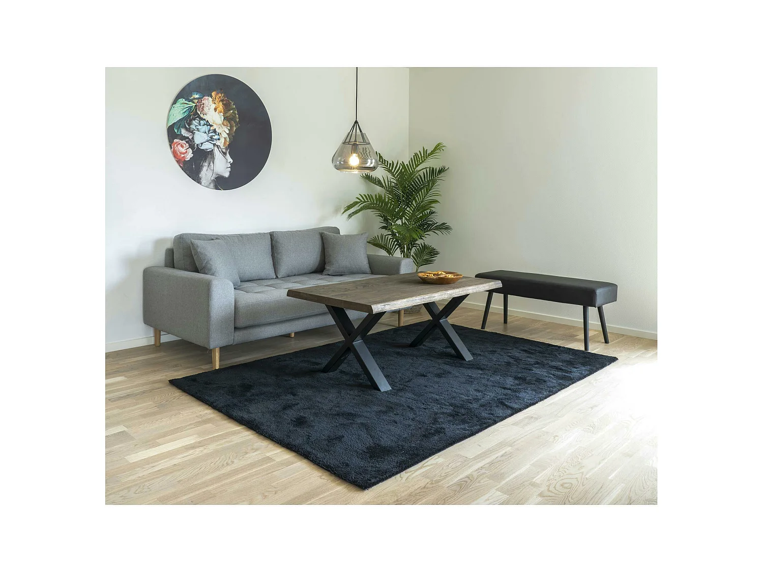 Table basse en bois de chêne brun avec bordures naturelles SAVONE