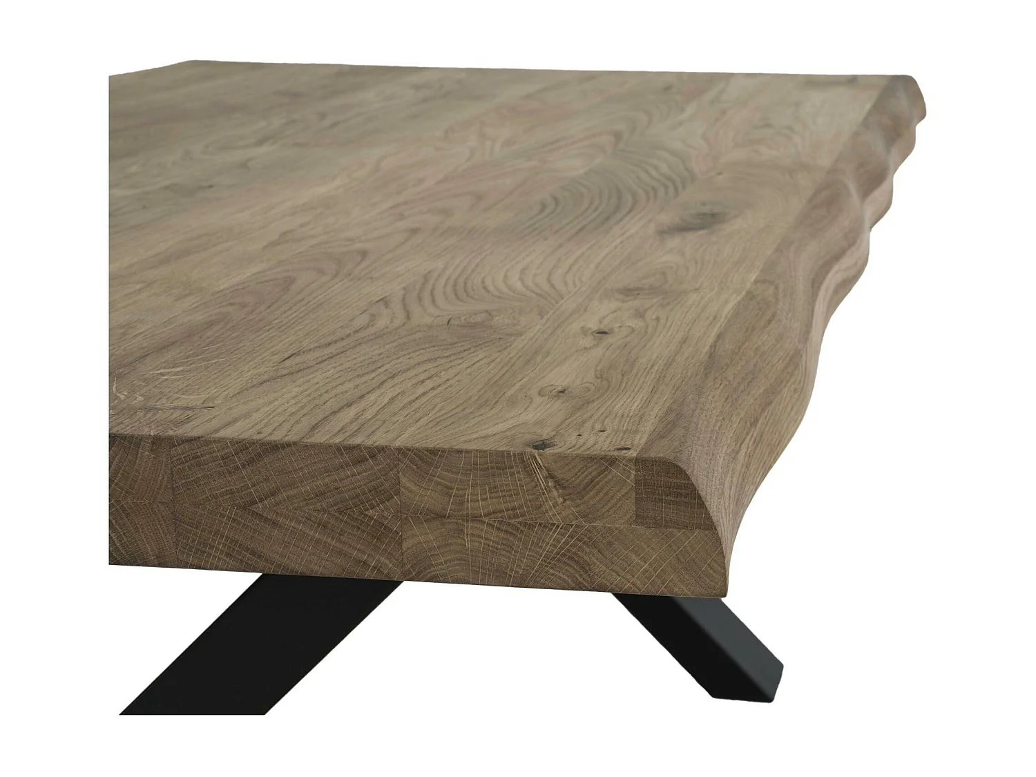 Table basse en bois de chêne brun avec bordures naturelles SAVONE