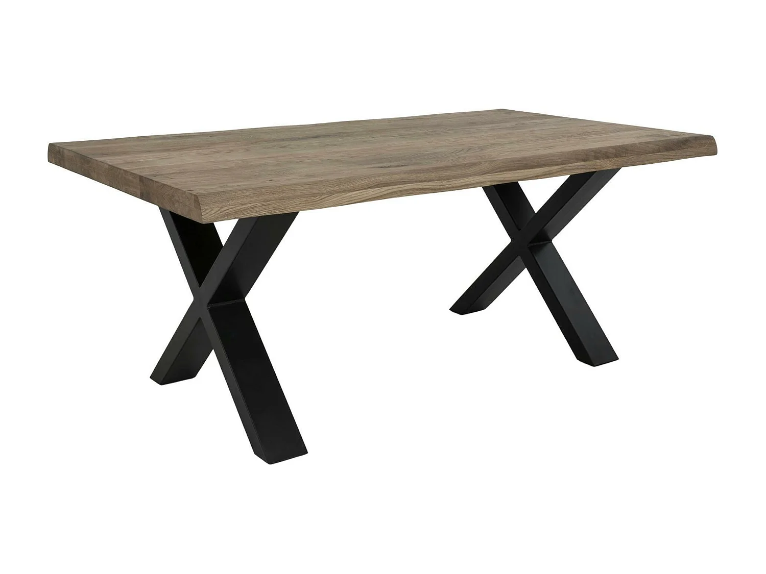 Table basse en bois de chêne brun avec bordures naturelles SAVONE