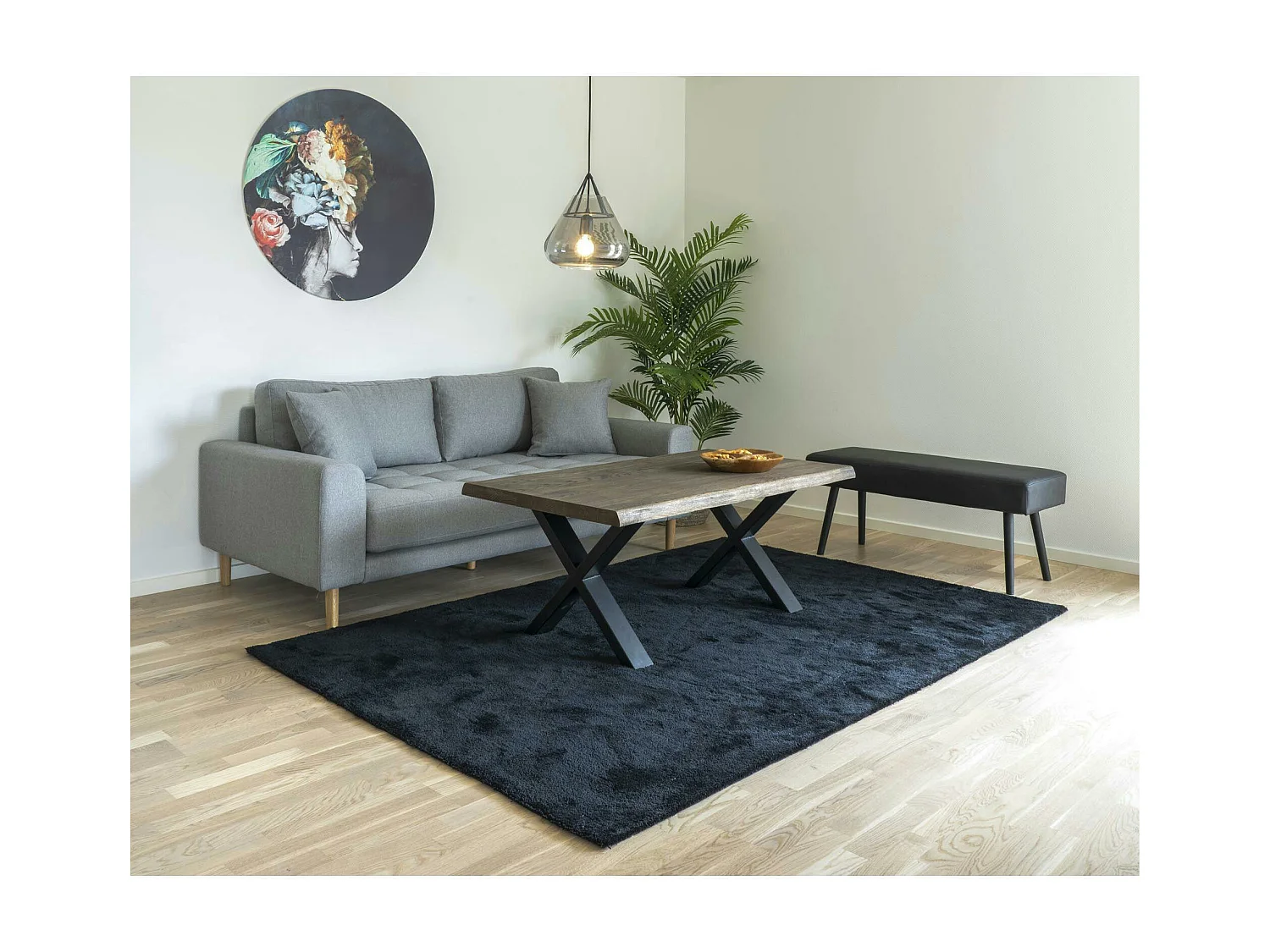 Table basse en bois de chêne brun avec bordures naturelles SAVONE