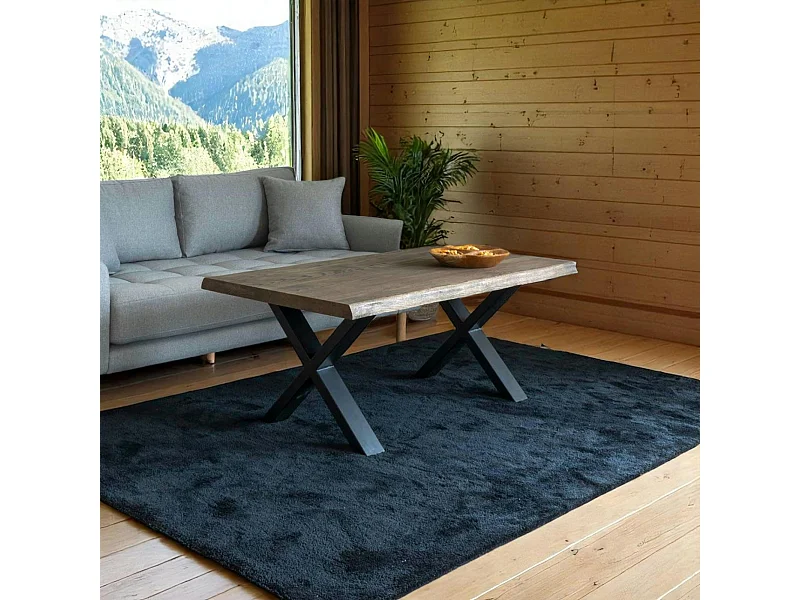 Table basse en bois de chêne brun avec bordures naturelles SAVONE