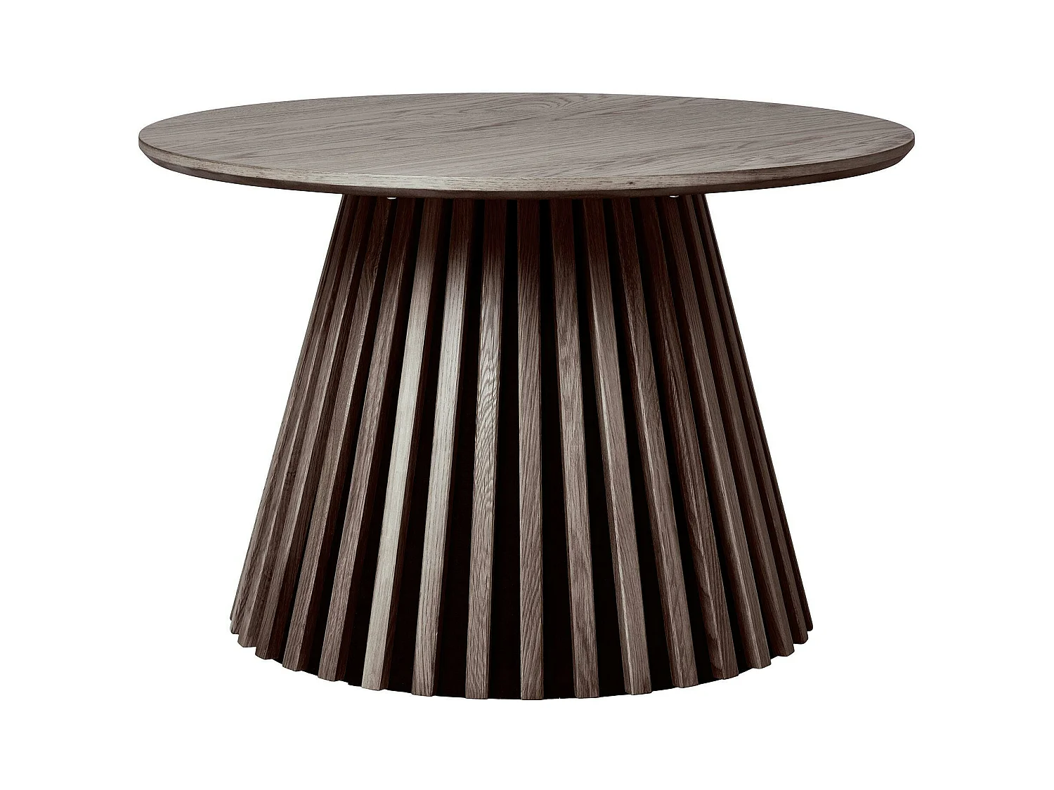 Table basse ronde en chêne brun avec piètement baguette ø70 cm AMSTERDAM