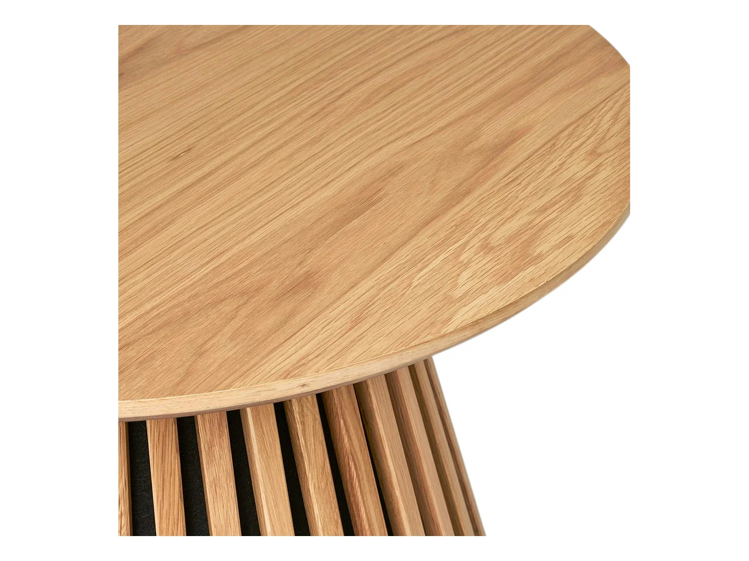 Table basse ronde en chêne clair avec piètement baguette ø70 cm AMSTERDAM