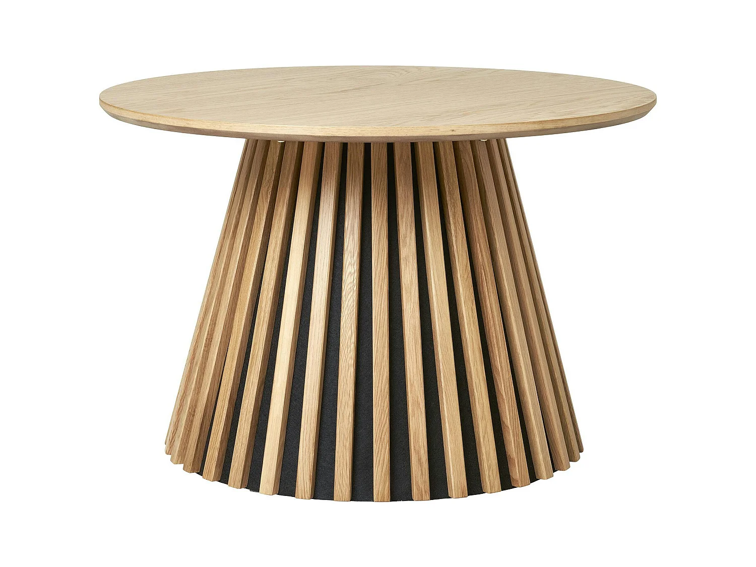 Table basse ronde en chêne clair avec piètement baguette ø70 cm AMSTERDAM