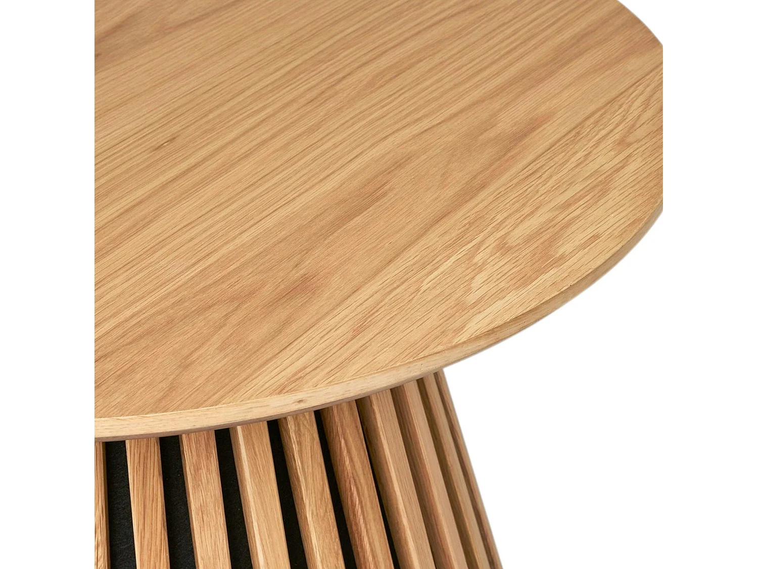 Table basse ronde en chêne clair avec piètement baguette ø70 cm AMSTERDAM