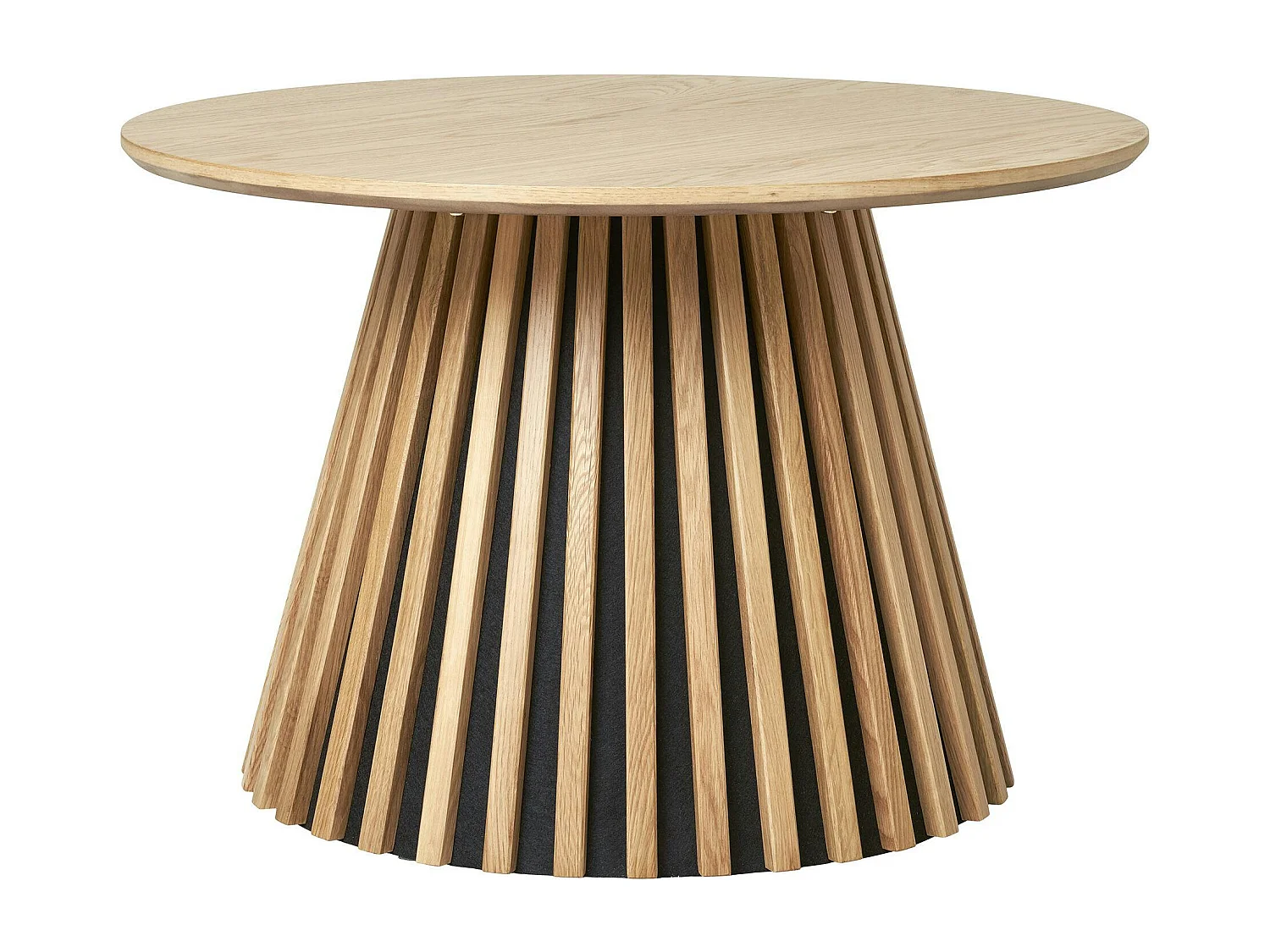 Table basse ronde en chêne clair avec piètement baguette ø70 cm AMSTERDAM