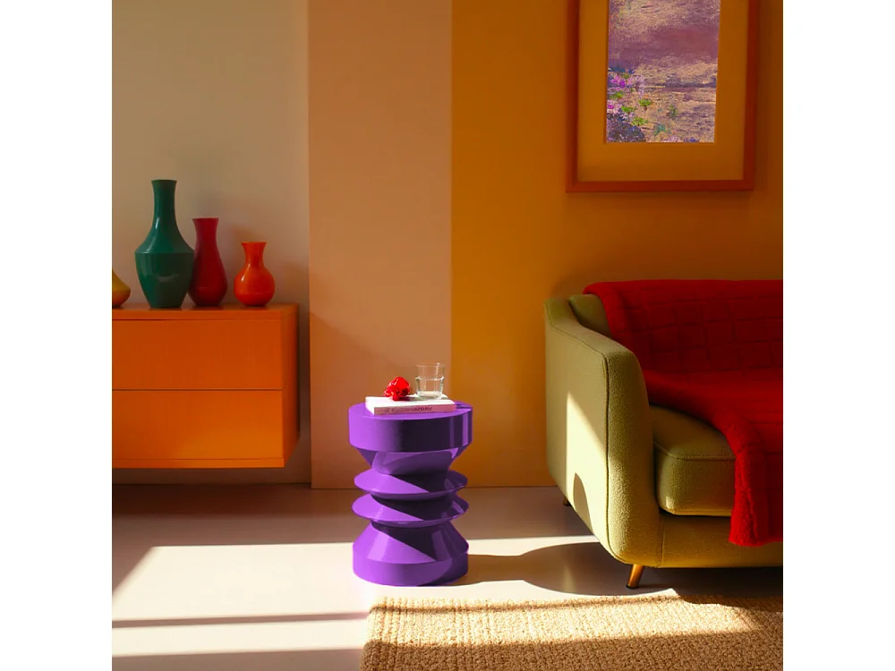 Clara - Table d'appoint ronde en aluminium ø26cm - Violet