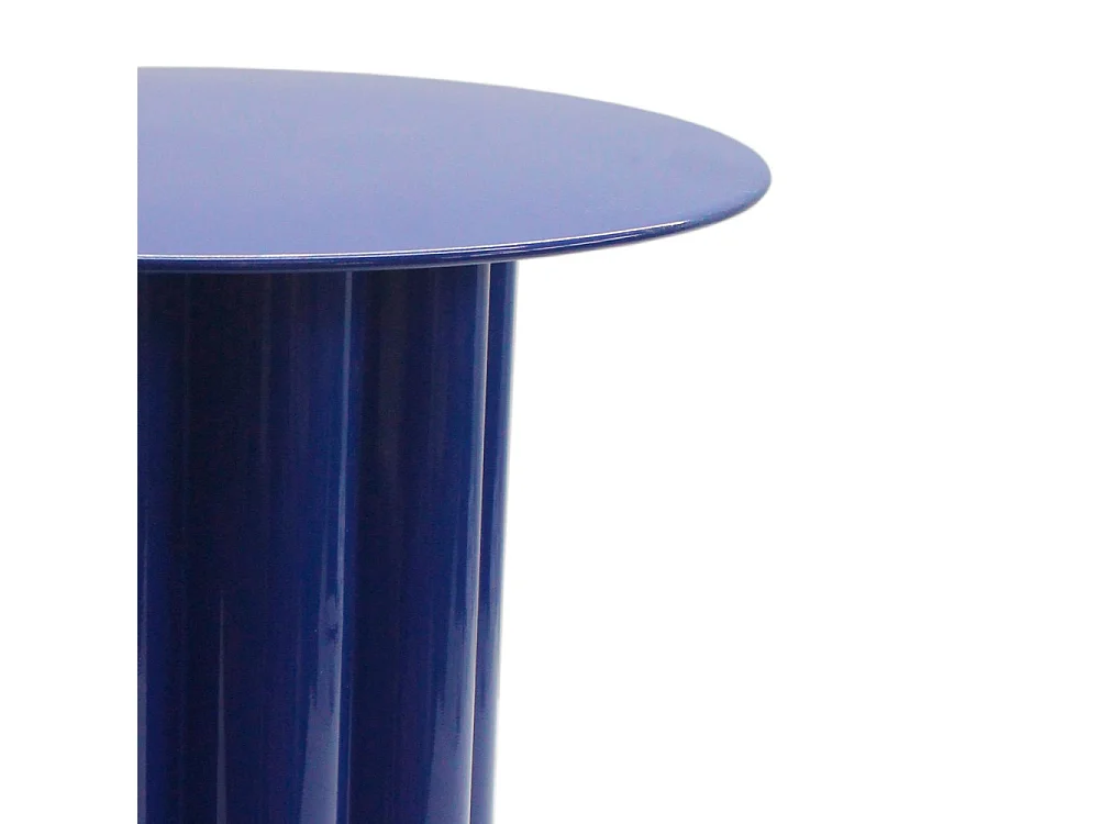 Leon - Table d'appoint ronde en aluminium ø43cm - Bleu