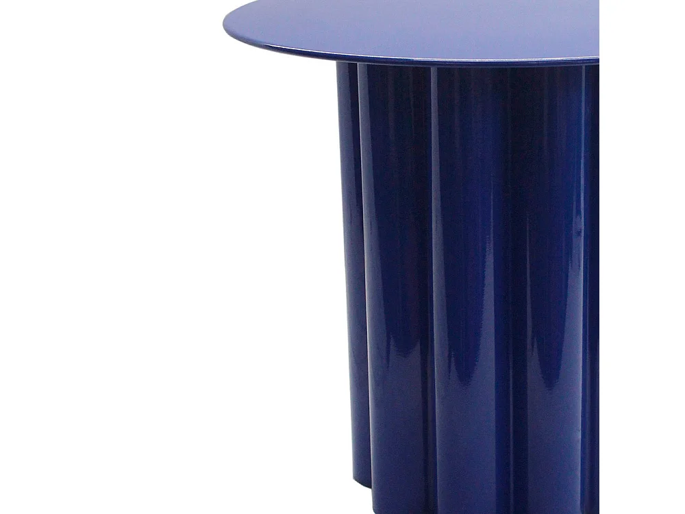 Leon - Table d'appoint ronde en aluminium ø43cm - Bleu