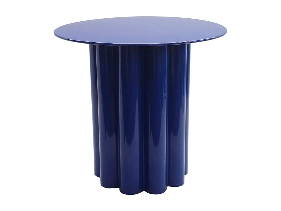 Leon - Table d'appoint ronde en aluminium ø43cm - Bleu