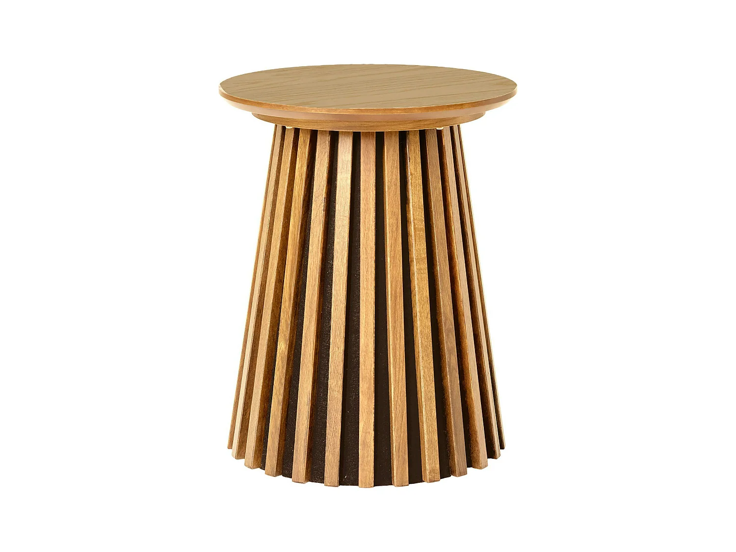 Bout de canapé rond en chêne clair avec piètement baguette ø40 cm AMSTERDAM