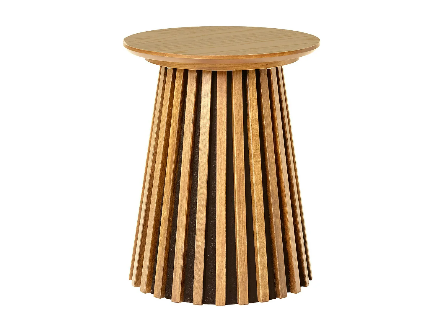 Bout de canapé rond en chêne clair avec piètement baguette ø40 cm AMSTERDAM