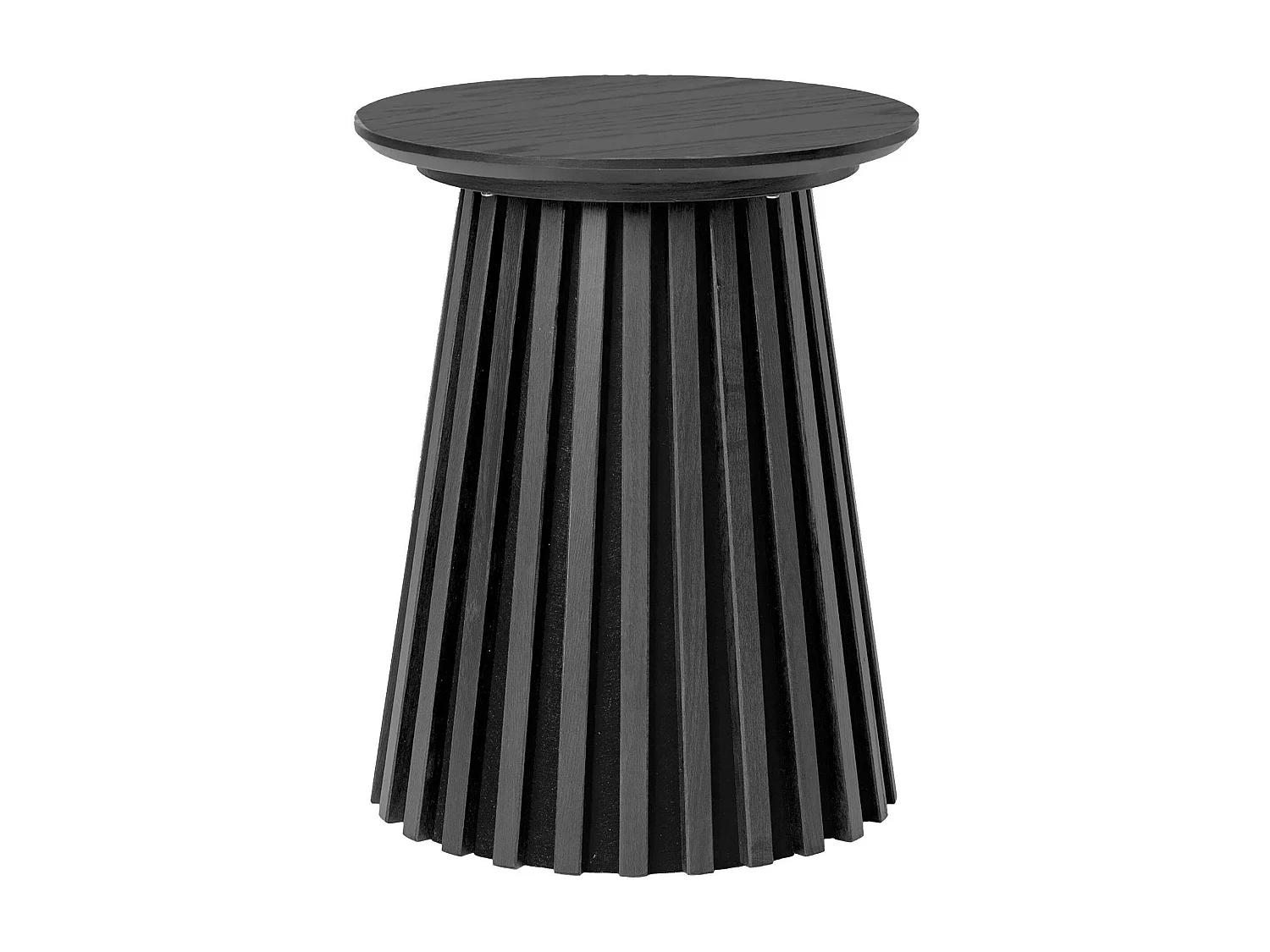 Bout de canapé rond en chêne noir avec piètement baguette ø40 cm AMSTERDAM