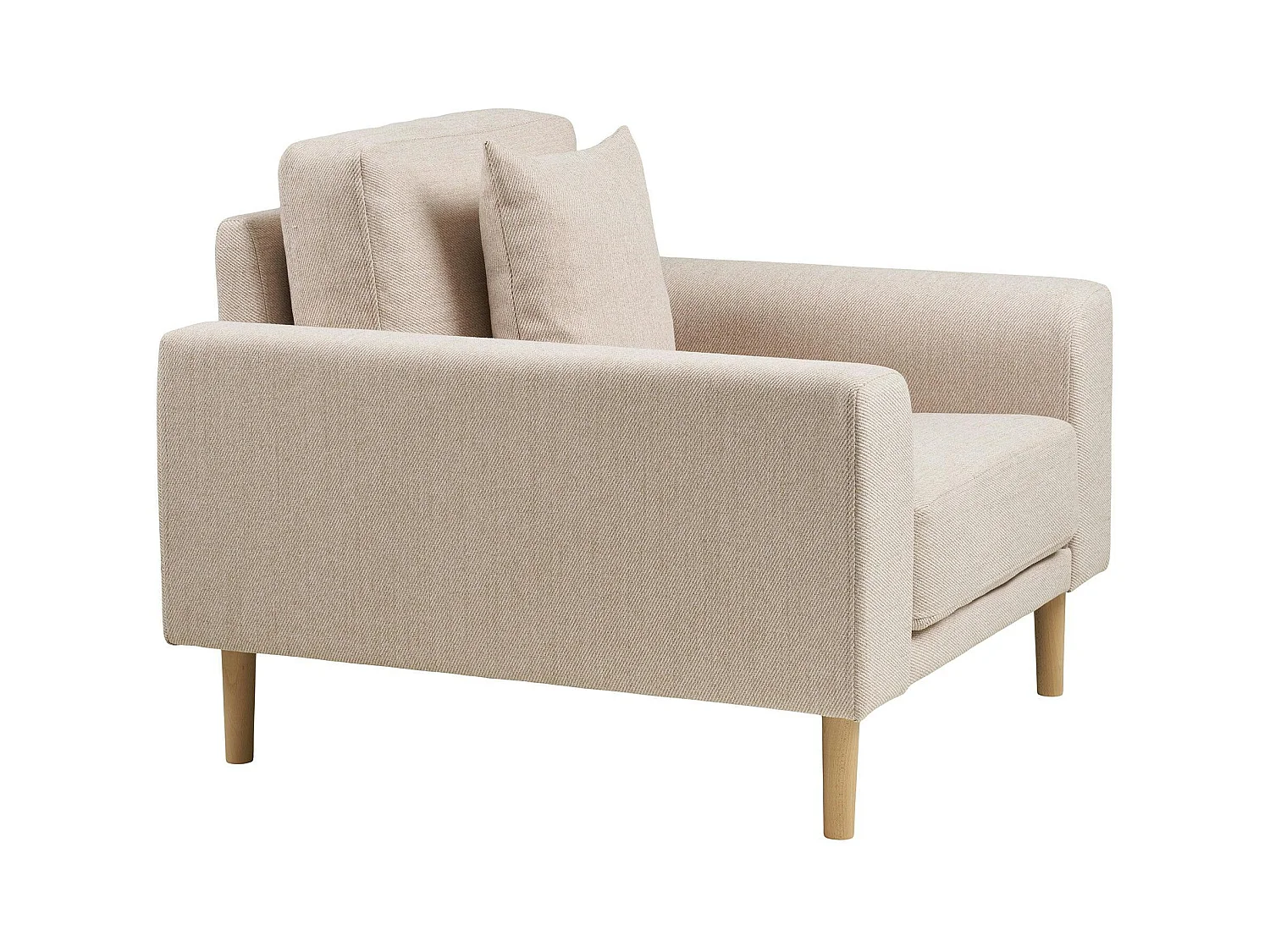 Fauteuil blanc sable en tissu AMSTERDAM