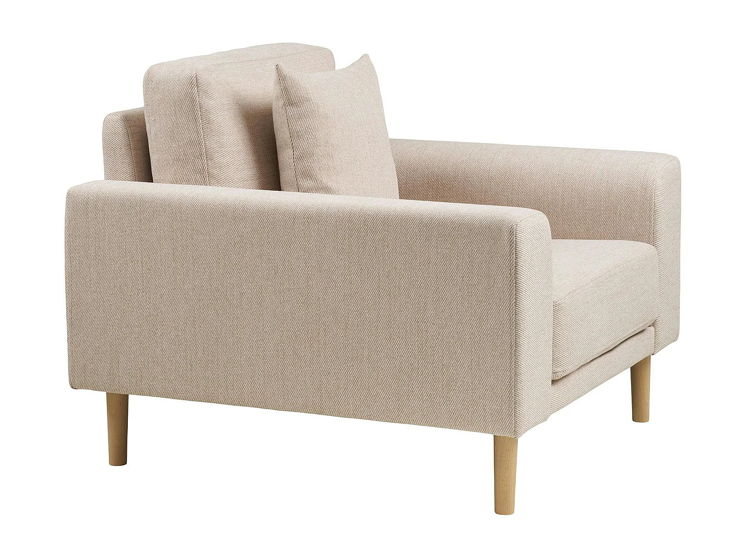 Fauteuil blanc sable en tissu AMSTERDAM