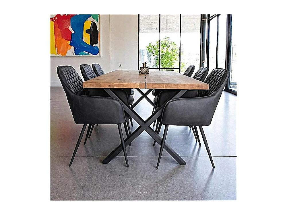 Fauteuil de table noir vintage (lot de 2) SAVONE