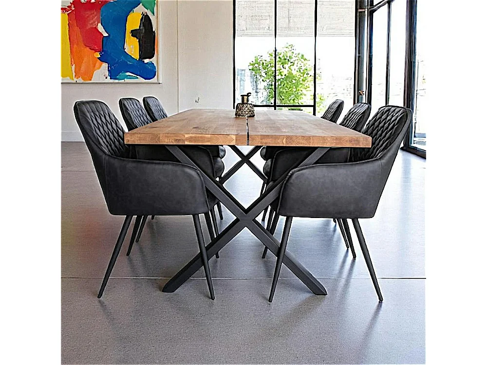 Fauteuil de table noir vintage (lot de 2) SAVONE