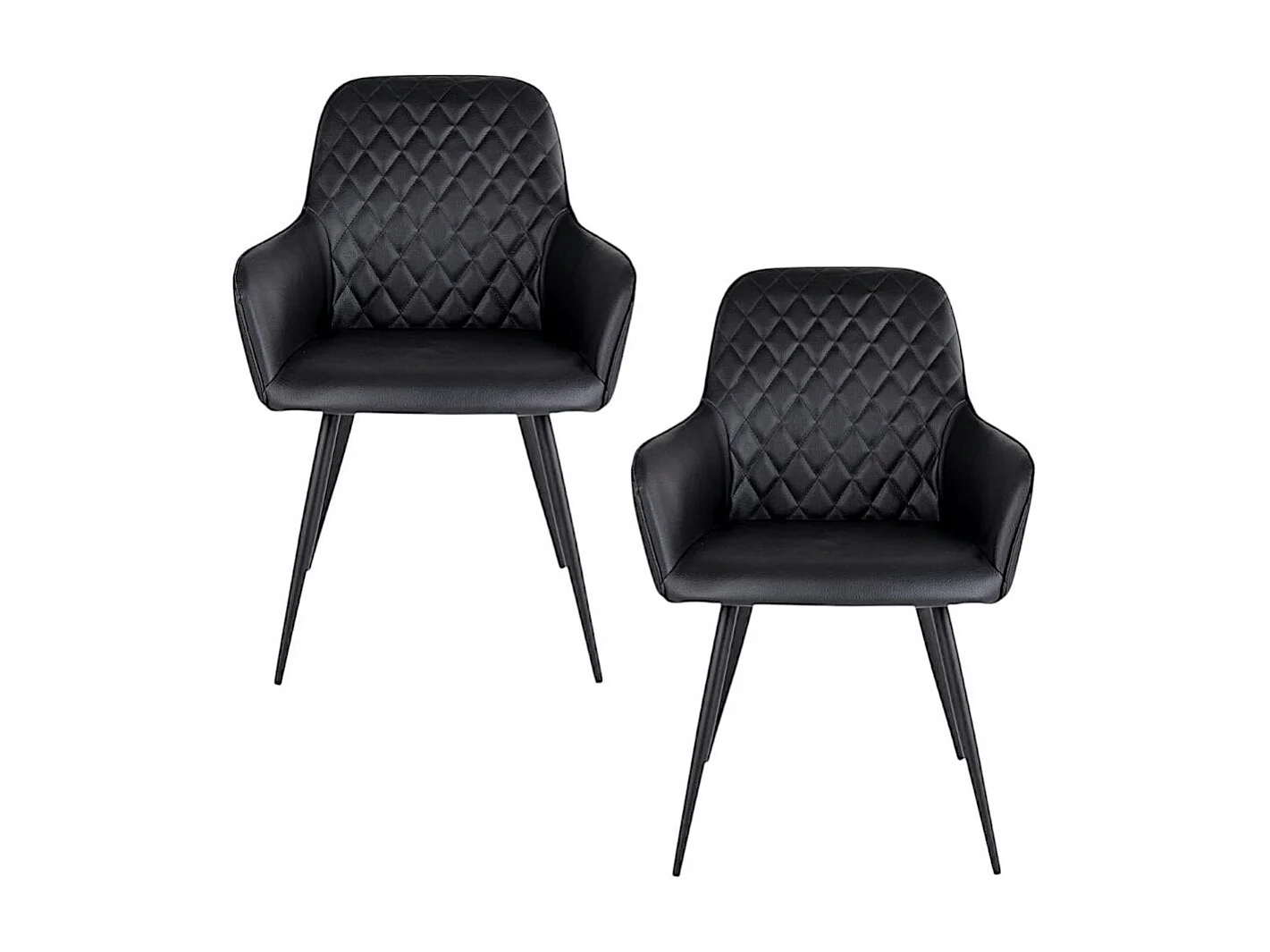 Fauteuil de table noir vintage (lot de 2) SAVONE
