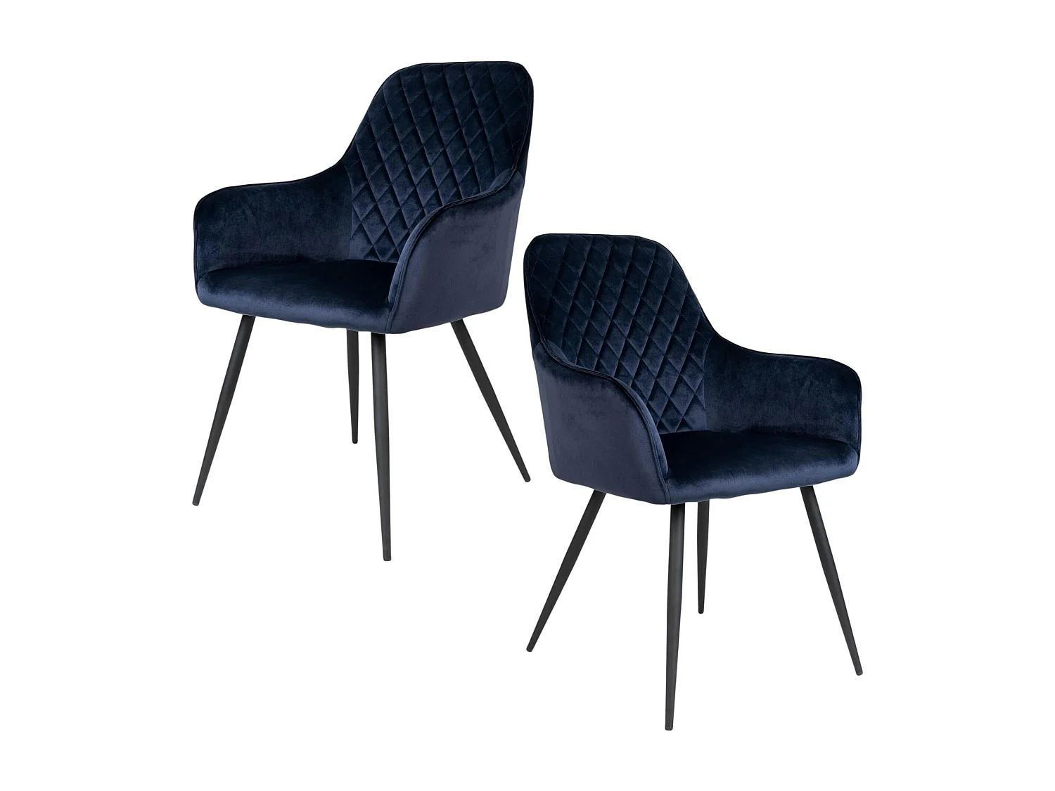 Fauteuil de table en velours bleu nuit (lot de 2) SAVONE