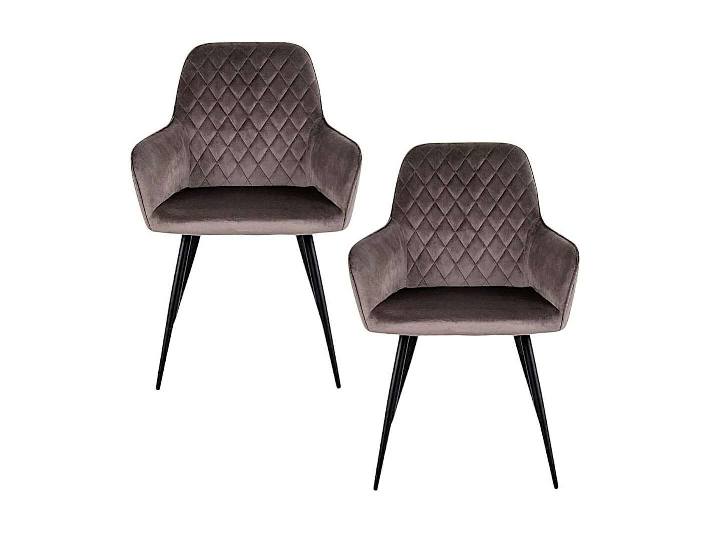 Fauteuil de table en velours taupe (lot de 2) SAVONE