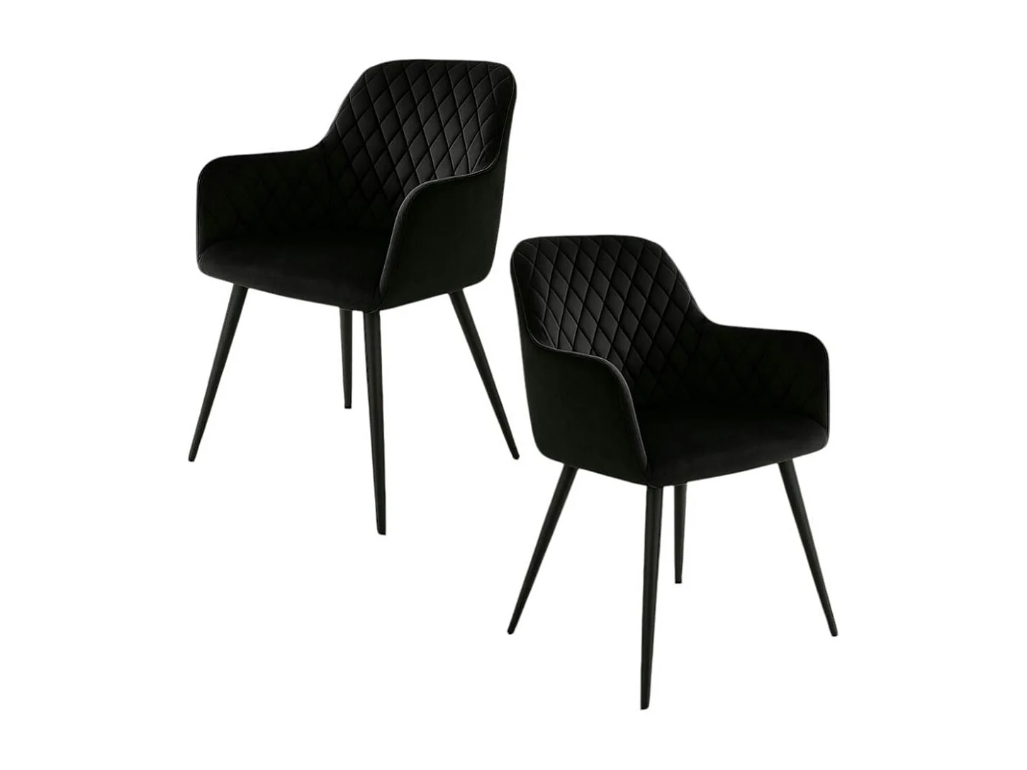Fauteuil de table en velours noir (lot de 2) SAVONE