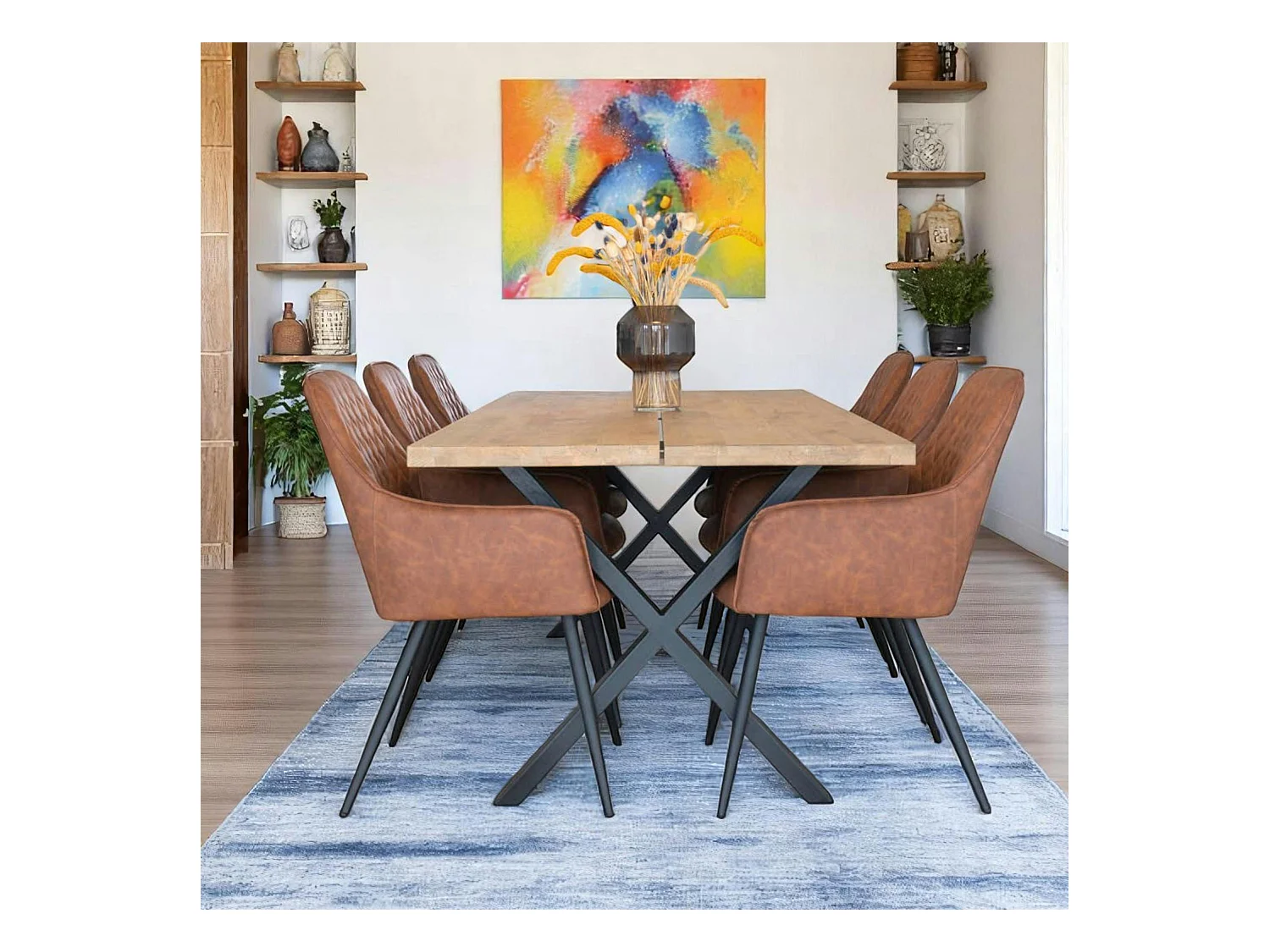 Fauteuil de table marron vintage (lot de 2) SAVONE