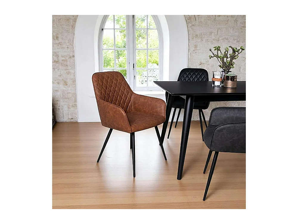 Fauteuil de table marron vintage (lot de 2) SAVONE