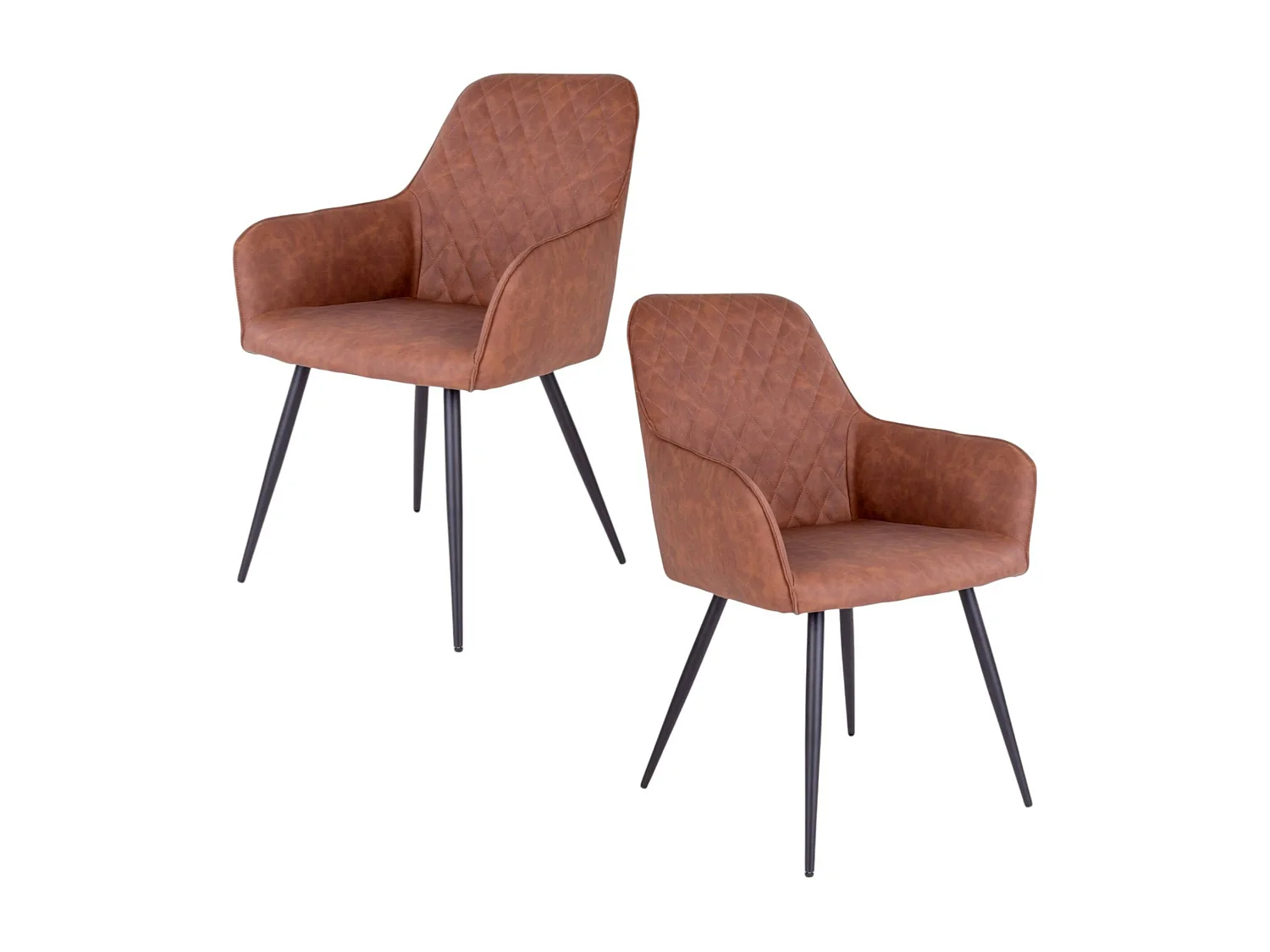 Fauteuil de table marron vintage (lot de 2) SAVONE