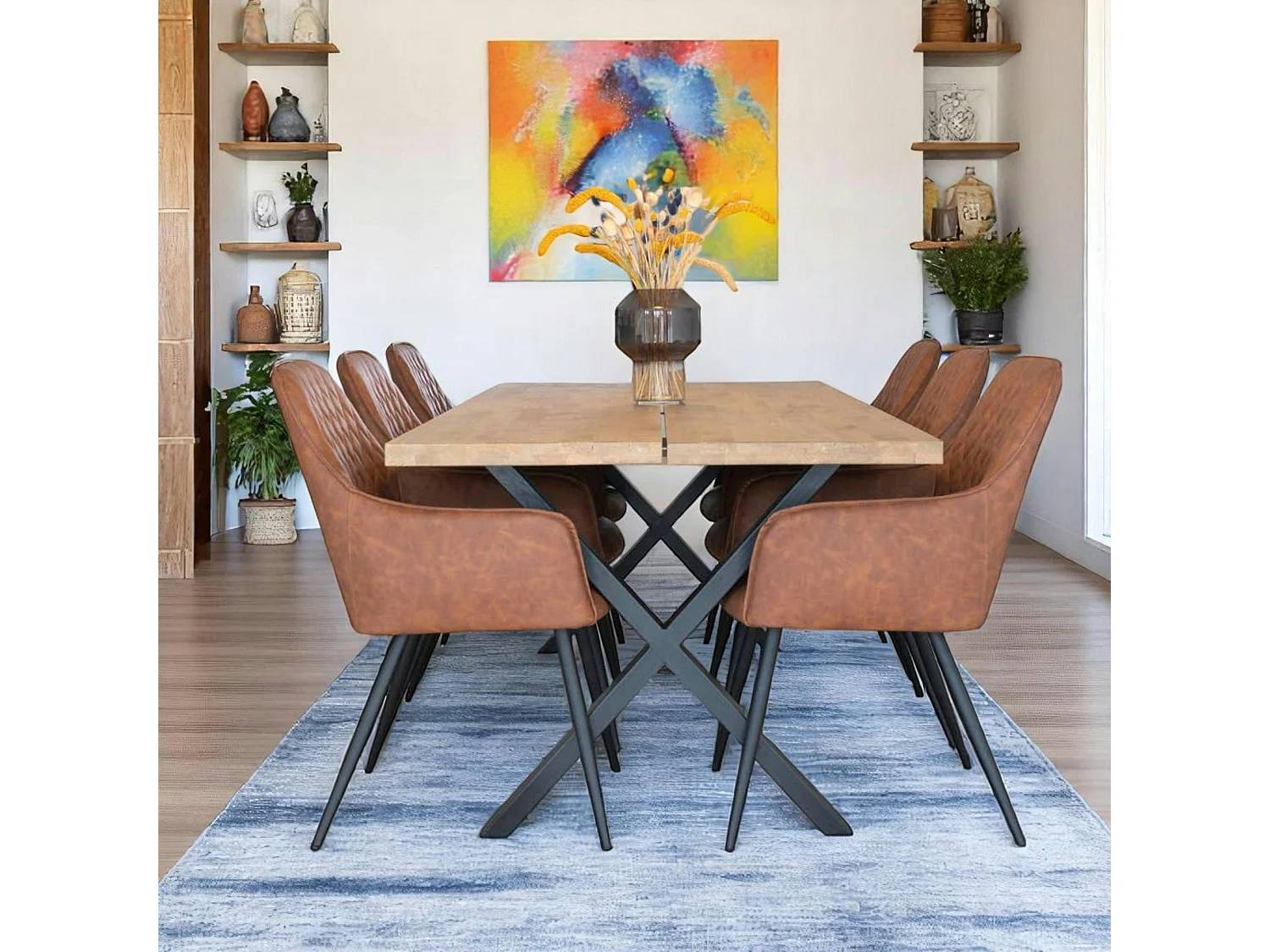 Fauteuil de table marron vintage (lot de 2) SAVONE