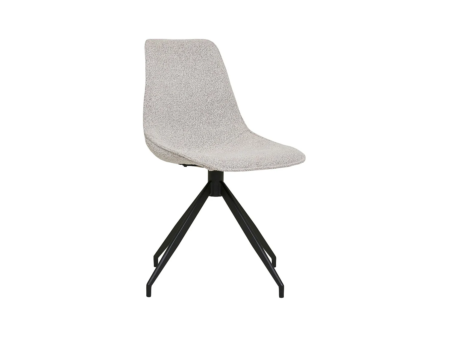 Chaise pivotante en bouclette blanc sable (lot de 2) AMSTERDAM