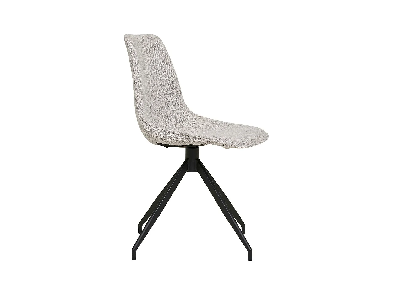 Chaise pivotante en bouclette blanc sable (lot de 2) AMSTERDAM