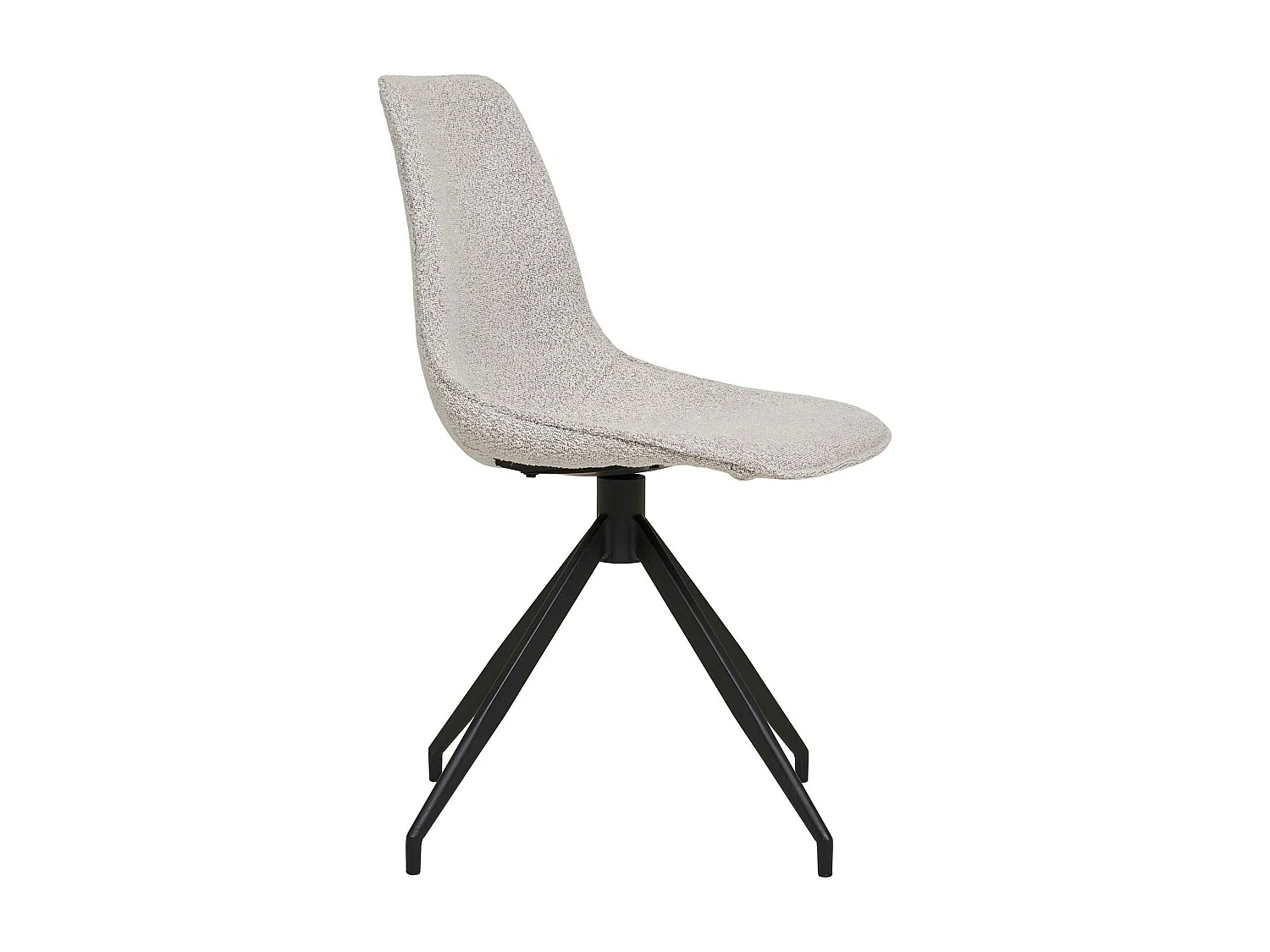 Chaise pivotante en bouclette blanc sable (lot de 2) AMSTERDAM