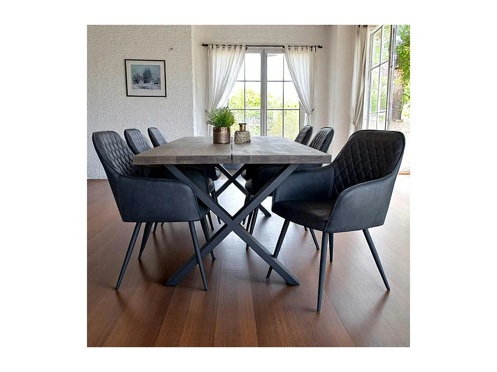 Fauteuil de table gris foncé vintage (lot de 2) SAVONE