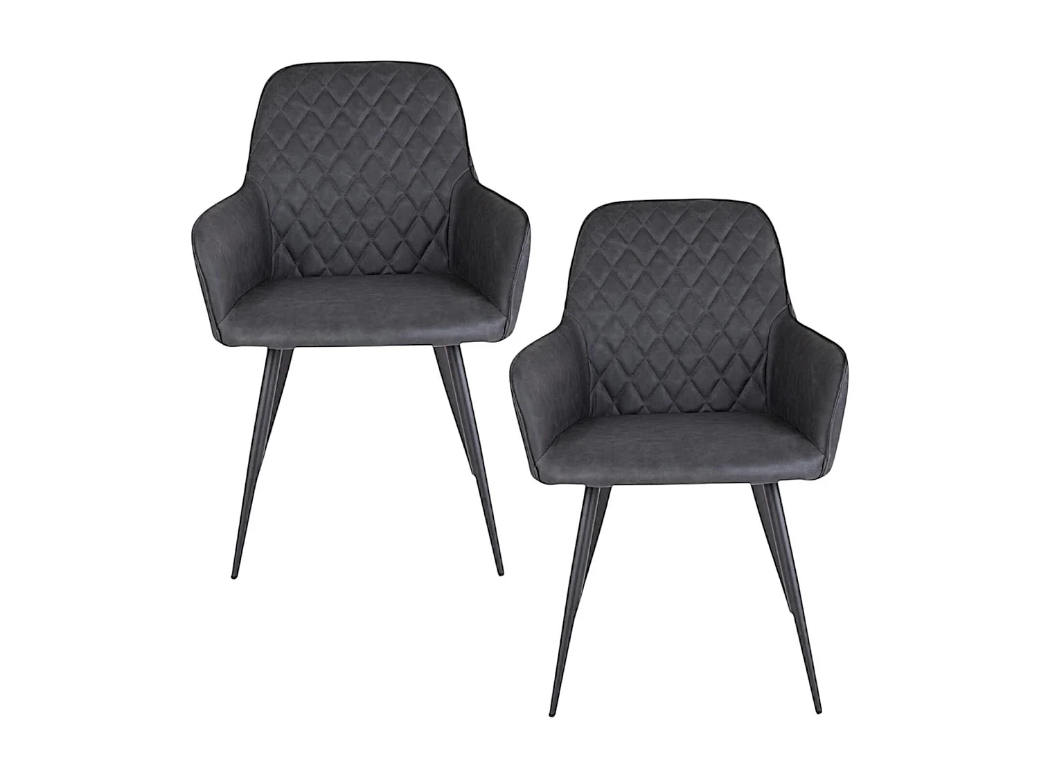 Fauteuil de table gris foncé vintage (lot de 2) SAVONE