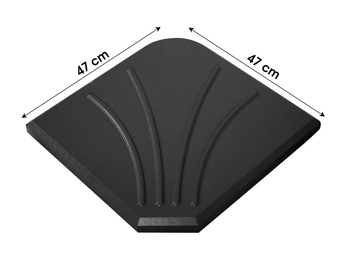 Pack guarda-sol vermelho deslocado + base de concreto – Elegância, sombra XXL e estabilidade garantida