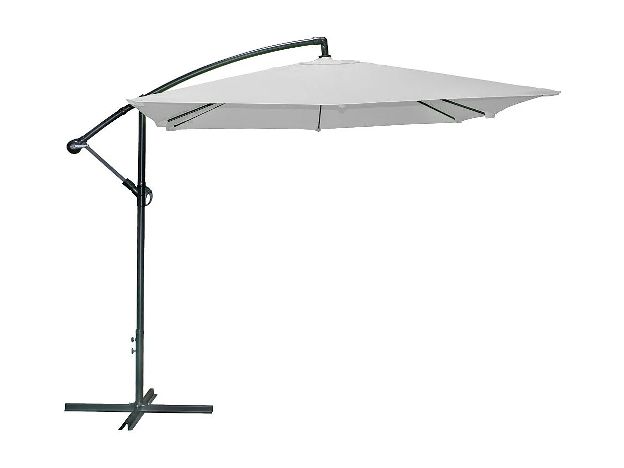 Pack guarda-sol lateral cinza claro + base de concreto – Elegância, sombra XXL e estabilidade garantida