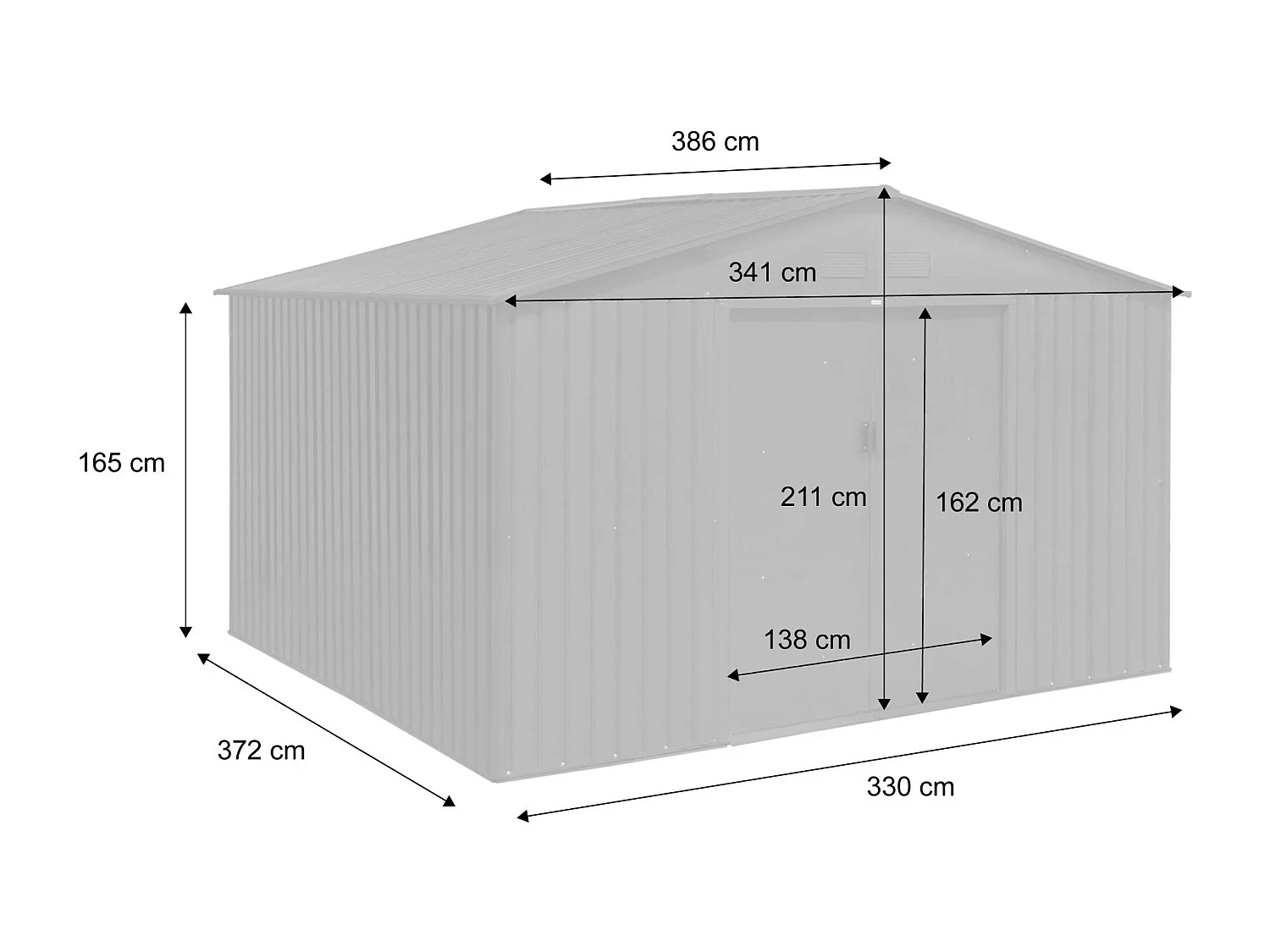 Capannone da giardino in metallo di 12,99 m², antracite