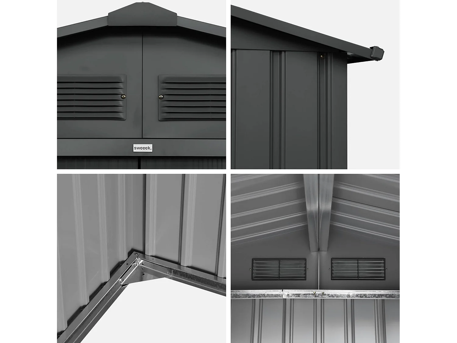 Capannone da giardino in metallo di 12,99 m², antracite