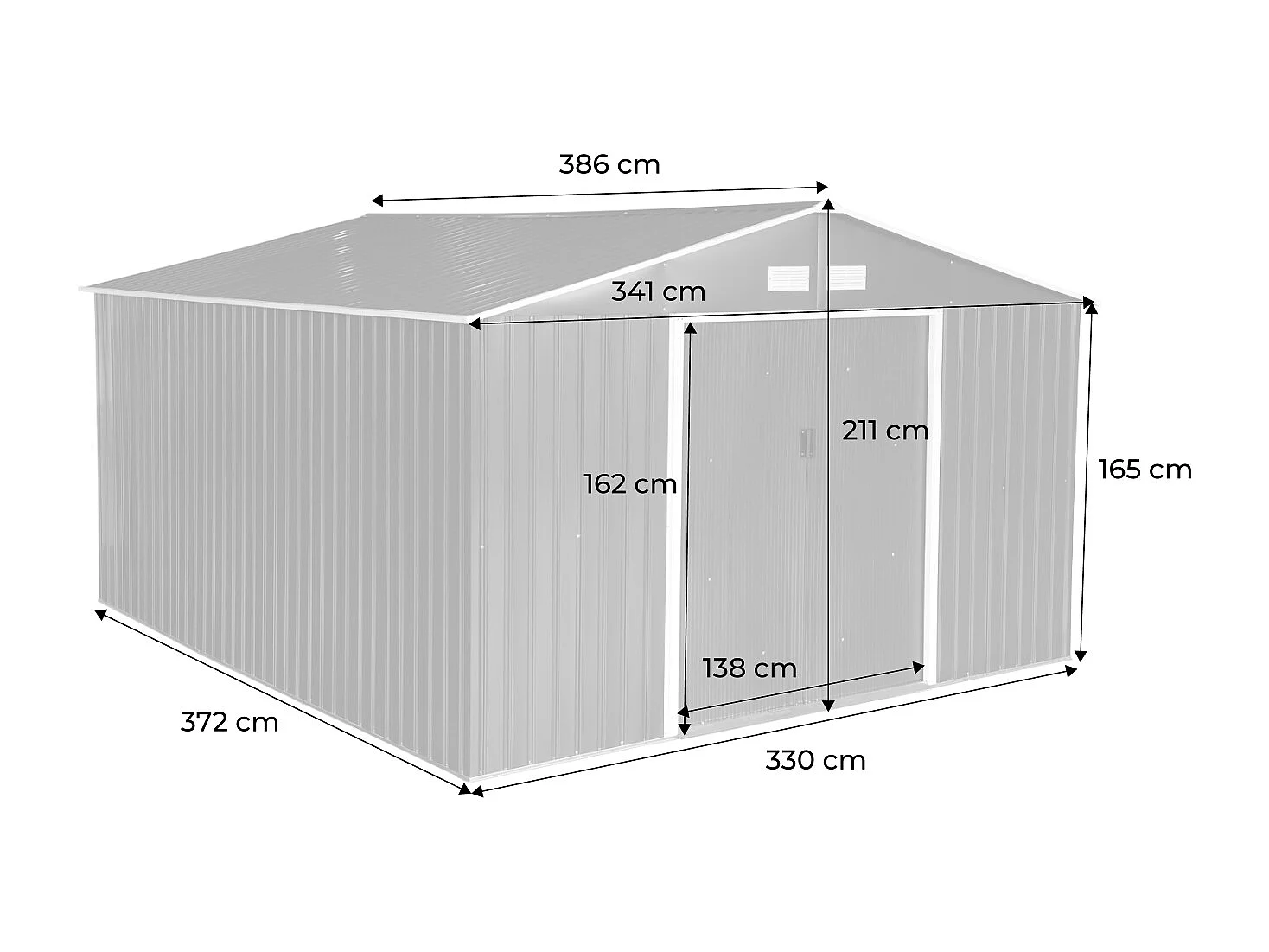 Capannone da giardino in metallo di 12,99 m², antracite