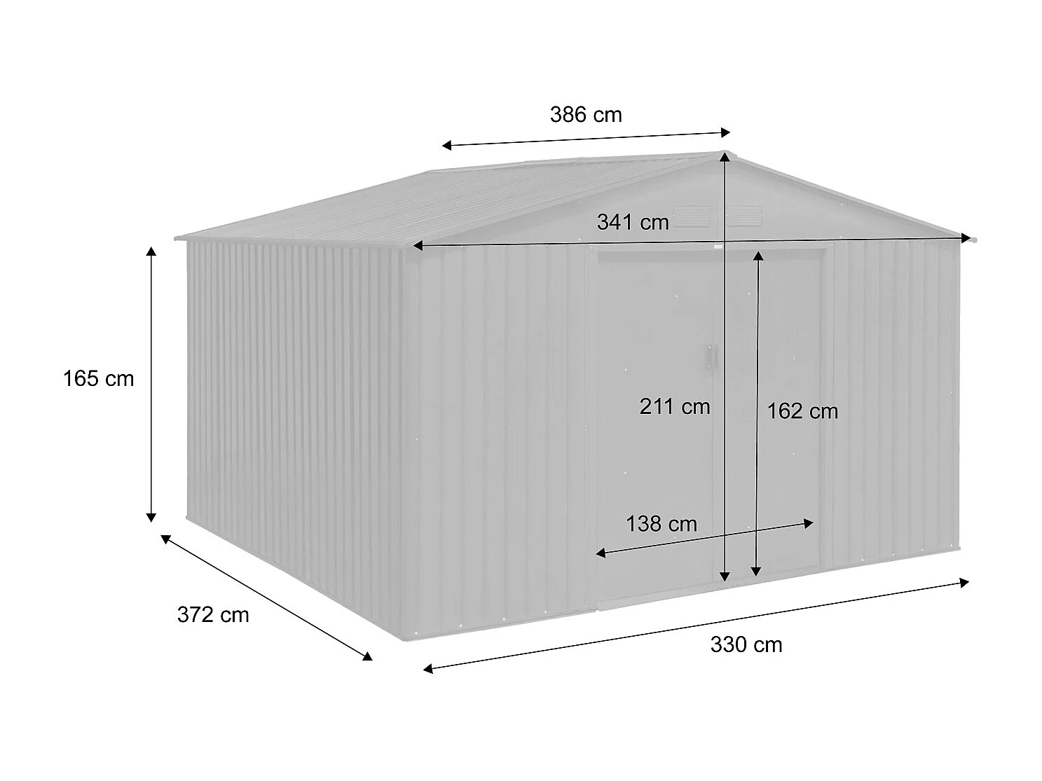 Capannone da giardino in metallo di 12,99 m², antracite