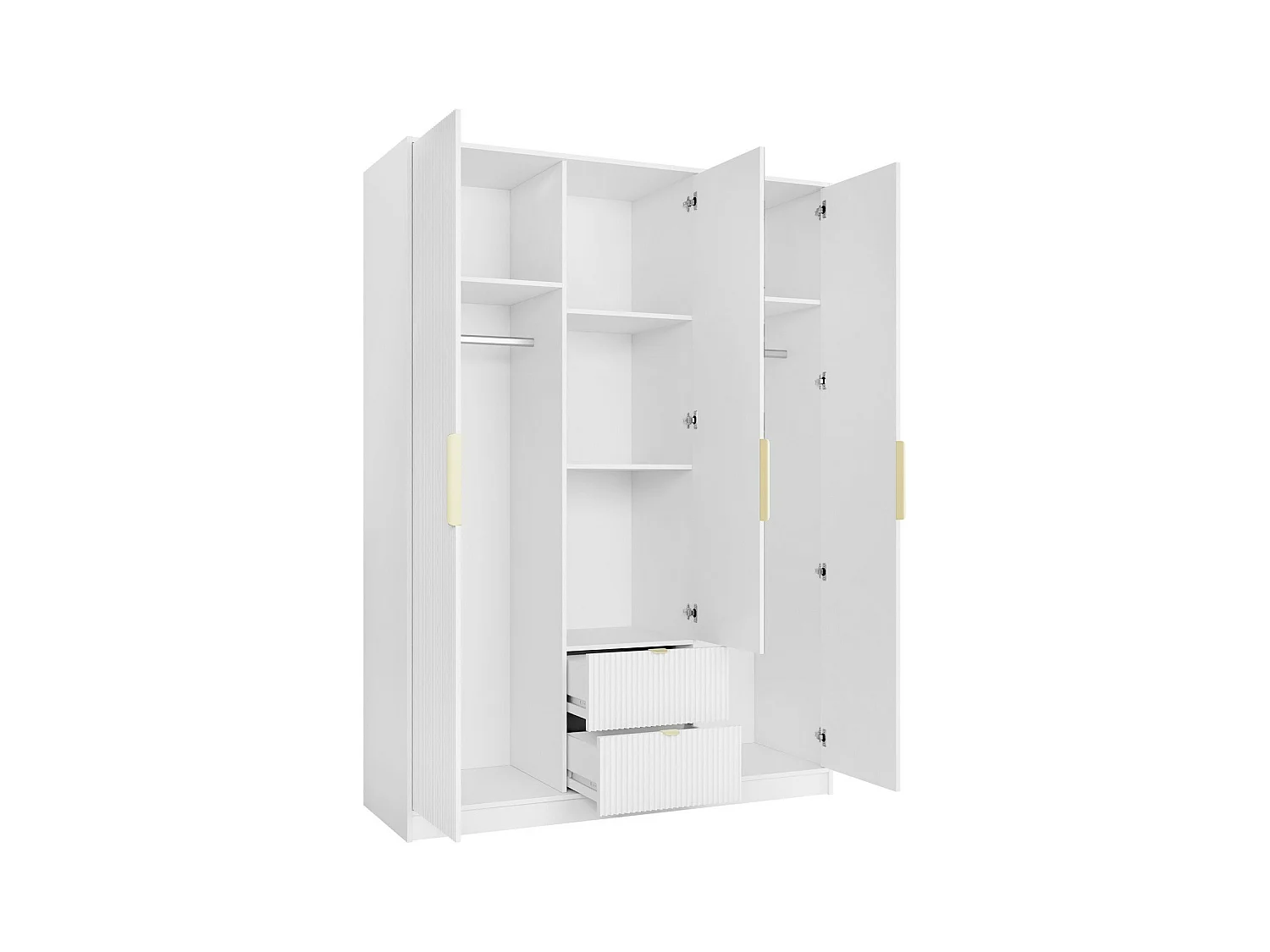 Armario Comfivo Larmire 114, Dorado|Blanco, 216x151x60cm