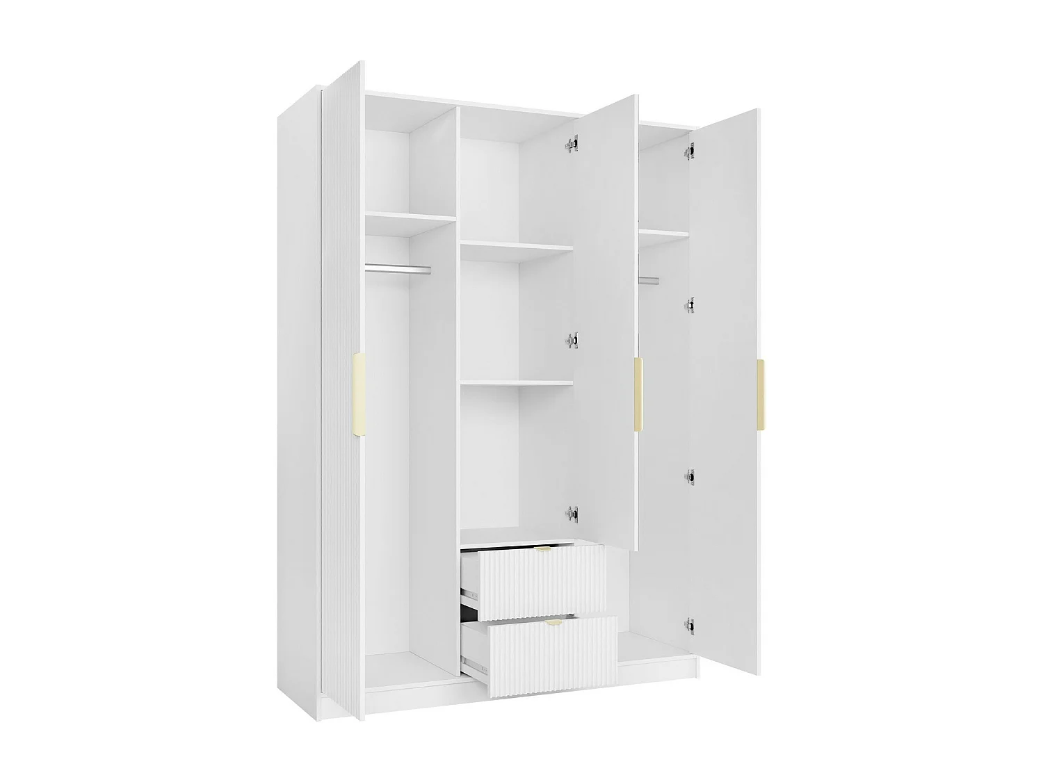 Armoire Comfivo Larmire 114, Doré|Blanc, 216x151x60cm
