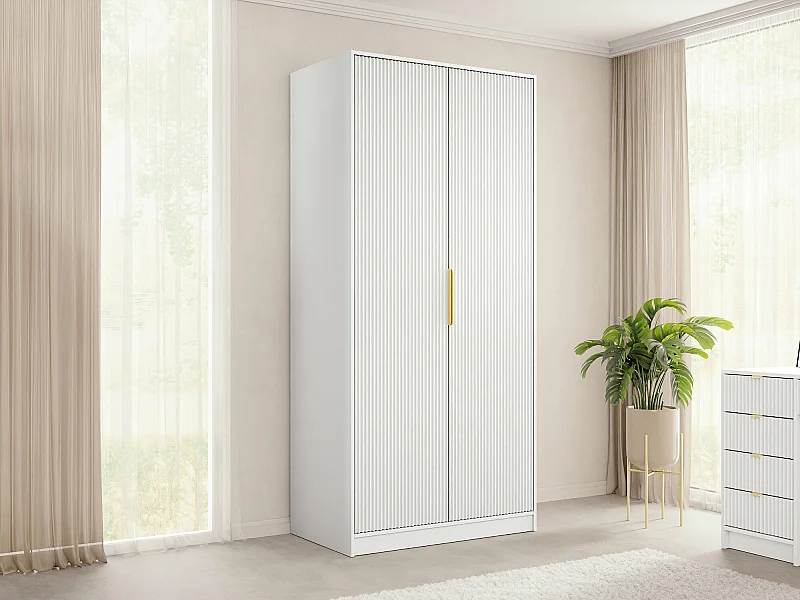 Armoire Comfivo Larmire 122, Doré|Blanc, 216x102x60cm