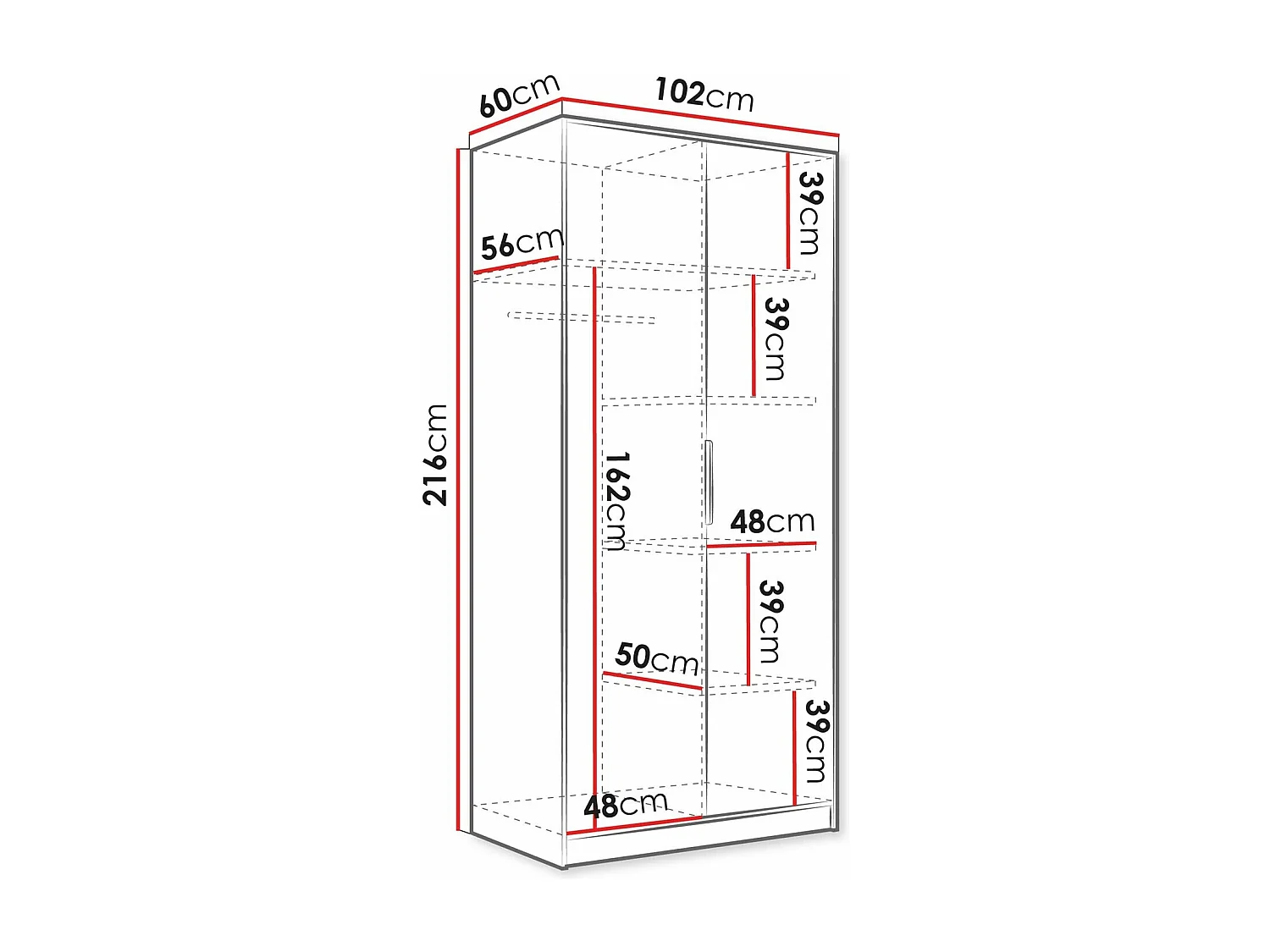 Armario Comfivo Larmire 113, Blanco|Dorado, 216x102x60cm