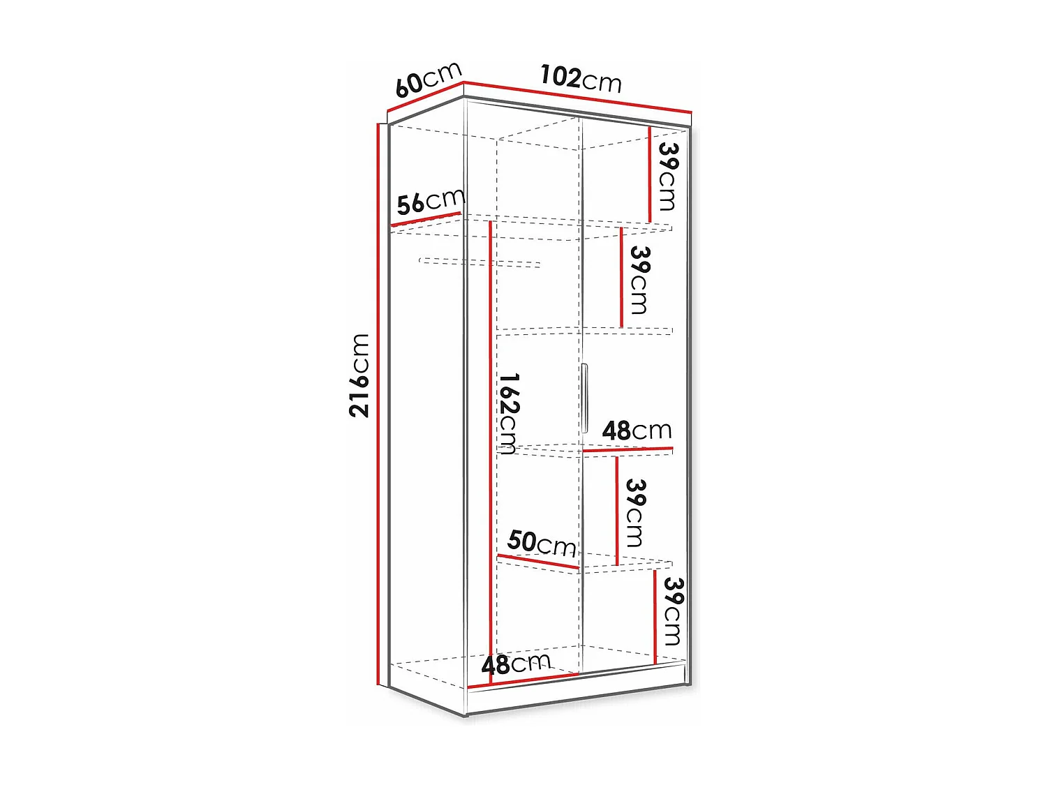Armario Comfivo Larmire 113, Blanco|Dorado, 216x102x60cm