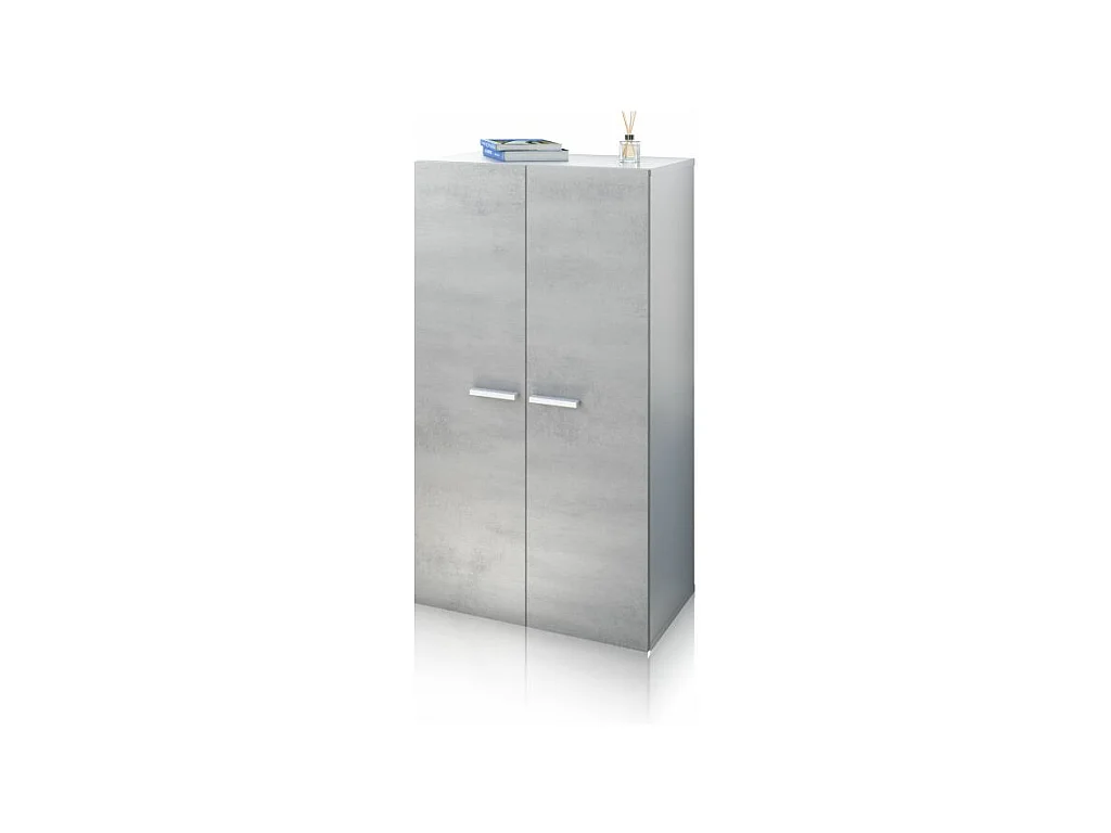 Zapatero Cody Blanco brillo - Gris cemento